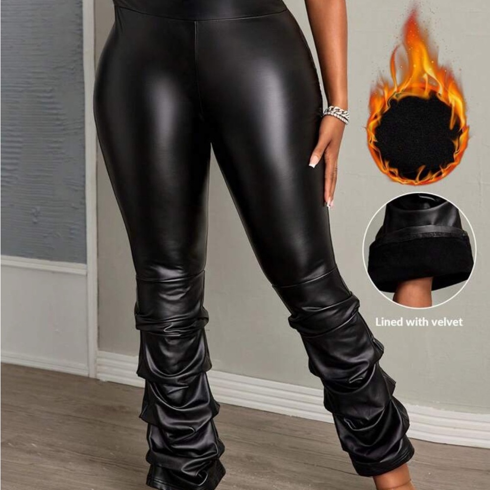 Black Faux Leather Pants